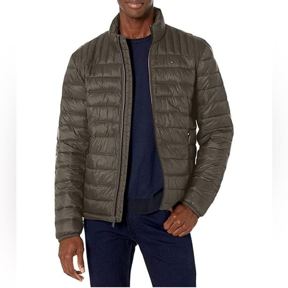 Tommy Hilfiger Men's Ultra Loft Lightweight Packable Puffer Jacket NEW Olive